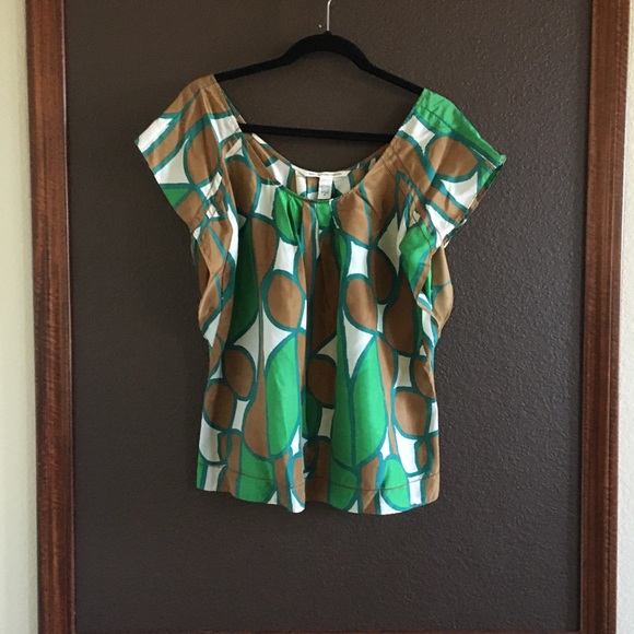 Diane Von Furstenberg Flutter Sleeve Silk Blouse Top Size -8 - Picture 6 of 6